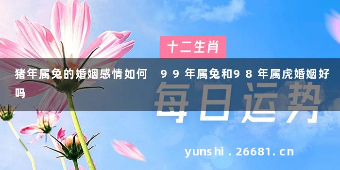 猪年属兔的婚姻感情如何 99年属兔和98年属虎婚姻好吗